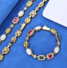 Gold-Plated Hip-Hop Gemstone Necklace — titanium necklace new