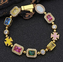 Gold-Plated Hip-Hop Gemstone Necklace — titanium necklace new